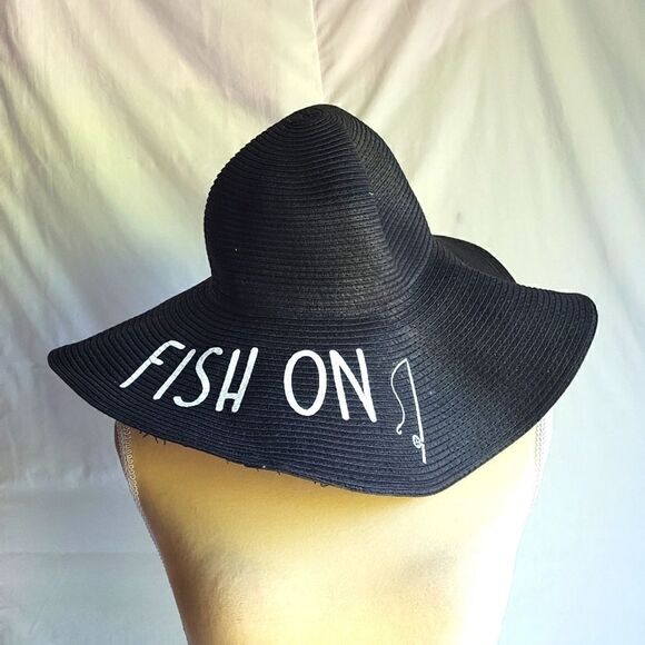 Black Paper Sunhat, Fish On‎ - Picture 1 of 5